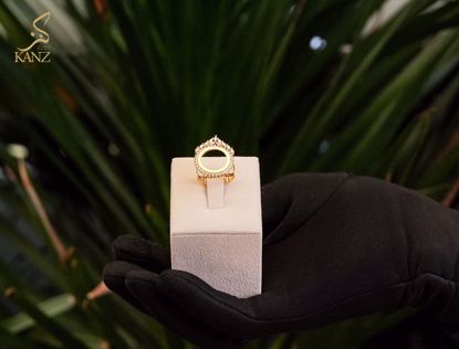 صورة خاتم برواز ربع ليره مع زيركون 